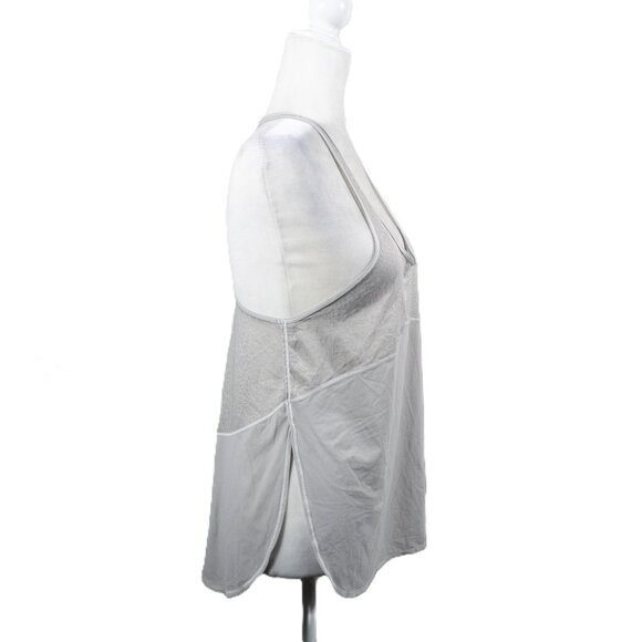 Lululemon Gray Racerback Mesh-Panel Tank Top M Lightweight Activewear - Picture 5 of 11